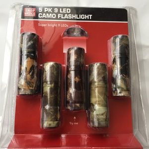 5pk 9 led camo oak leaf flashlight super bright